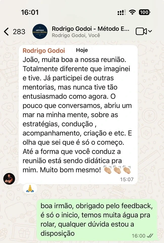 Depoimento de Rodrigo Godoi no WhatsApp